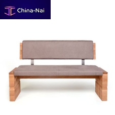 Contemporary bench WOODYwoodenfabricwith backrest