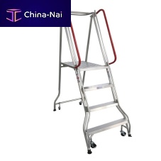 Mobile step ladder aluminum
