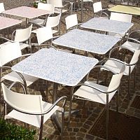 Contemporary table ceramicmetal basesquare