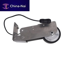 Medical trolley wheel with electrical central locking