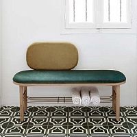 Contemporary upholstered bench EUSTACHEvelvetwood veneerMDF