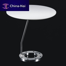 Original design pedestal table ANALOGON 5compositestainless steel baseround