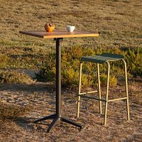 Contemporary high bar table TYPONteakaluminum basesquare