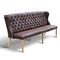 Chesterfield upholstered bench ROXYfabricbeech baseoak