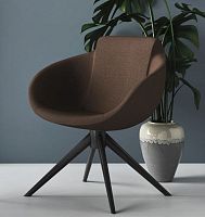 Contemporary chair TWISTindoorfabricmetal base