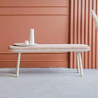 Contemporary bench Navesolid woodashfabric
