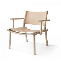 Contemporary armchair DECEMBER XL LOUNGEcanvasleatheroak