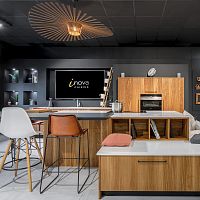 Contemporary kitchen THE STARRYwoodennatural stoneisland