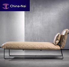 Contemporary chaise longue KEKKE fabricleatherpowder-coated steel