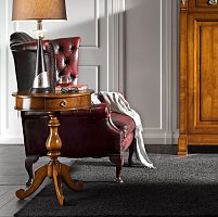 Traditional pedestal table CVF013cherrywoodroundwith drawer