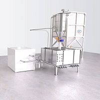 Flour cooling system fluidized bed