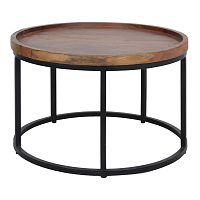 Contemporary coffee table VENECIAwoodenpainted steel baseround