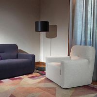 Contemporary armchair CLUBINAfabricleatherbeech