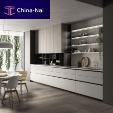 Contemporary kitchen EØwood veneeraluminumlaminate