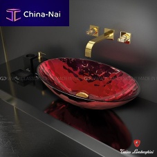 Countertop washbasin ALLURE OVAL XL crystalwithout holewithout overflow