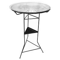 Contemporary high bar table Tampico tempered glasssteel baseround