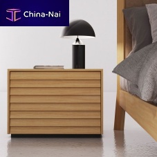 Contemporary bedside table SUSSEXoakwalnutmetal base