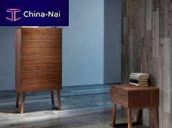 Contemporary bedside table 7005walnutwalnut basesquare