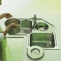 Triple-bowl kitchen sink F 583/3Vwithout drainboardstainless steelundermount