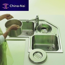 Triple-bowl kitchen sink F 583/3Vwithout drainboardstainless steelundermount