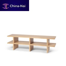 Contemporary bench Konaoakwithout armrestswith storage compartment