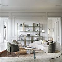 Semicircular sofa OTIUMcontemporaryfabricbeige