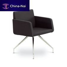 Contemporary armchair DELTAleatherfabricchrome steel