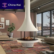 Gas fireplace EVA 992floor-mountedislandcentral
