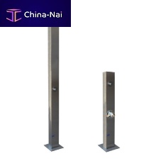 Pool outdoor shower ATLANTICwalk-inwith foot washerstainless steel