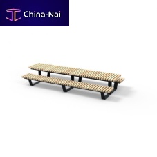 Contemporary picnic table Solid Crosswisewoodenmade from recycled materialssteel base