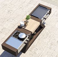 Solid Surface kitchen island outdoor kitchenoutdoorbrown