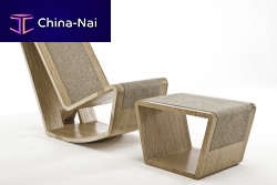 Contemporary fireside chair GOLDILOCKSfeltbirchwith footrest