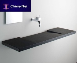 Wall-mounted washbasin GEO stonewith counterrectangular