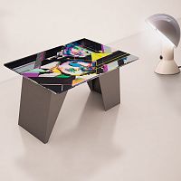 Contemporary coffee table DAFT BROTHERSfrosted glasssheet metalrectangular