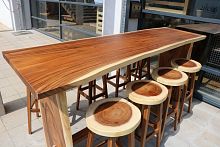 Contemporary high bar table SUARwalnutexotic woodrectangular