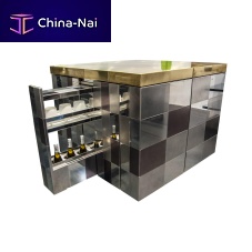 Outdoor kitchen Cubocontemporarybrasspolished stainless steel