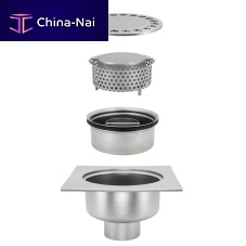Stainless steel floor drain TOTAL HYGIENIC DIS. 0115for kitchenfor industrial applicationsgrated