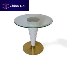 Traditional pedestal table UNICORNglassmetalround