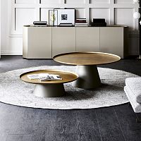 Contemporary coffee table AMERIGOsteellacquered metal steel baseround