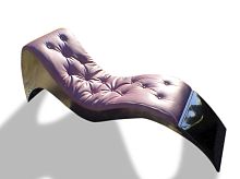 Original design chaise longue THE PINK WAVE leatherpolished stainless steeloutdoor