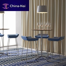 Contemporary high bar table RONDOoaklaminatemarble