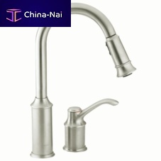 Countertop mixer tap ABERDEEN : 7590CSLself-closingstainless steelkitchen