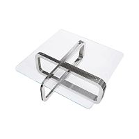 Contemporary coffee table EBB & FLOWglasspolished stainless steel basesquare