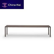 Contemporary bench SLIMwoodenleatherfabric