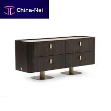 Contemporary chest of drawers OVERSEASwood veneerleathernot specified