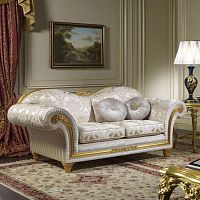 Classic sofa Excelsiorfabricwhitegolden