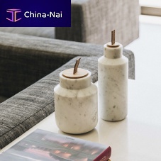 Carrara marble candle holder HANDLE