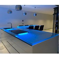 Contemporary kitchen lacquered MDFglassisland