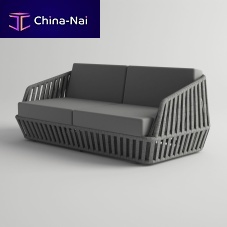 Contemporary sofa LITUS fabricsynthetic leathergray