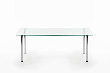 Contemporary table ORBISglassrectangular